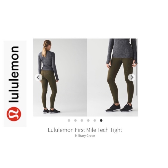 LuLuLemon❄️Winter❄️First Mile Tech Leggings. Olive. Sz 8 - Picture 1 of 11
